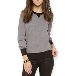 Rag & Bone Jeans Basic Raglan French Terry Two-Tone Gray and Black Sweater M